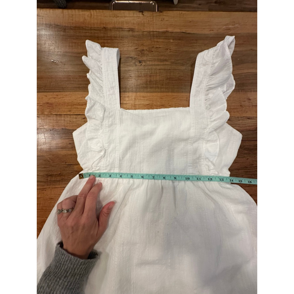 New In White Ruffle Open Back Mini Dress - Picture 10 of 11